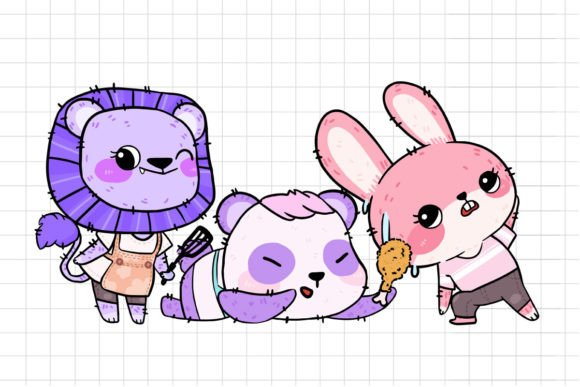 Colorful Animal Sticker Illustration: A Creative Asset for Every Project