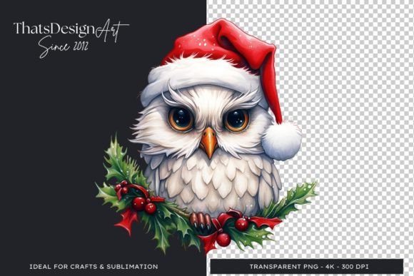 Cute Snow Owl Christmas Animal Clipart: Your Go-To Festive Design Asset